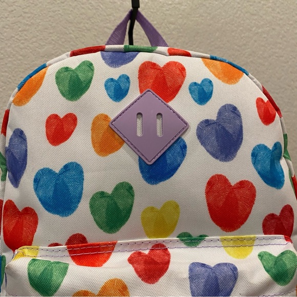 Heart Pattern Girls Backpack - Excellent Condition - Picture 4 of 5